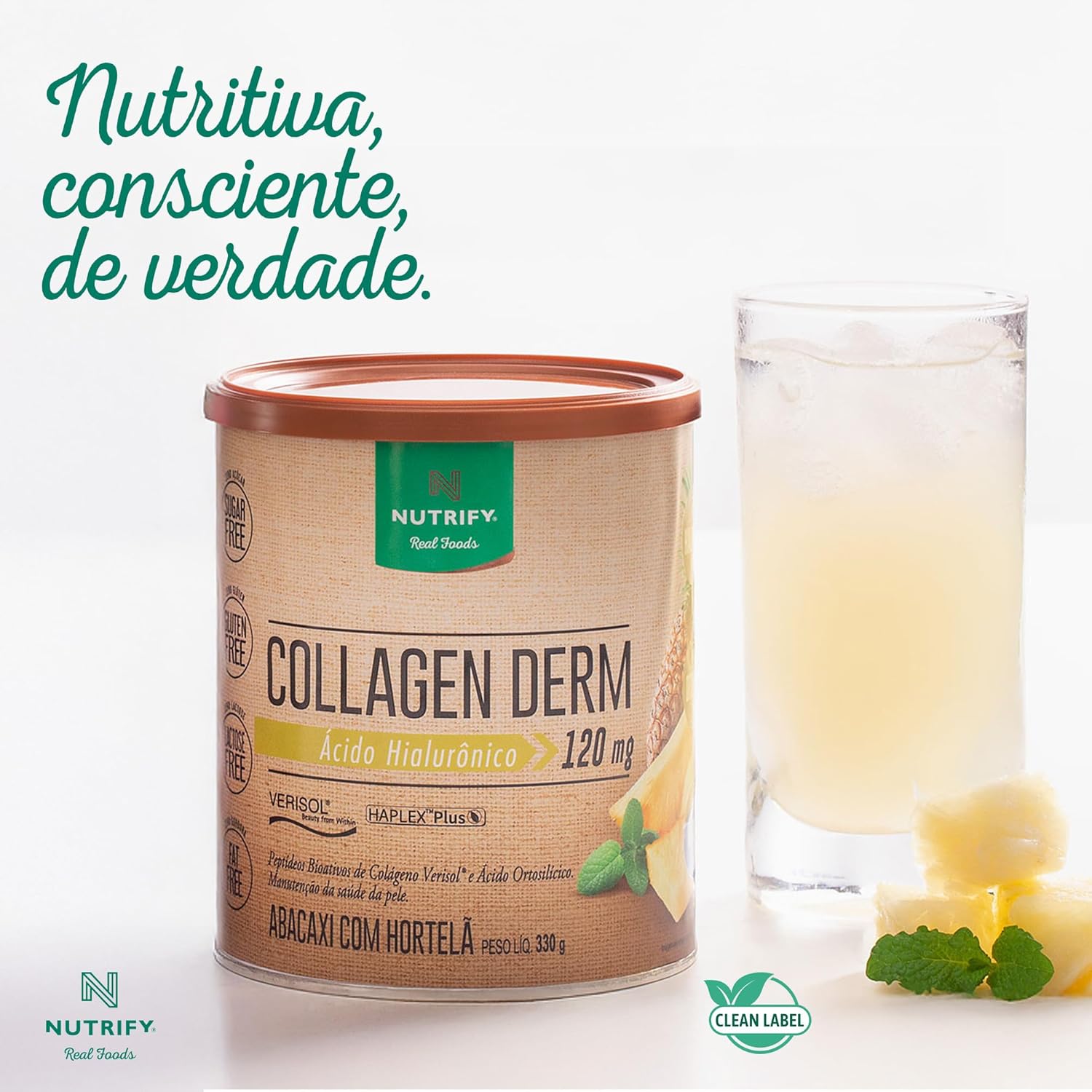 Nutrify Collagen Derm Abacaxi Com Hortelã 330G - Imagem 5