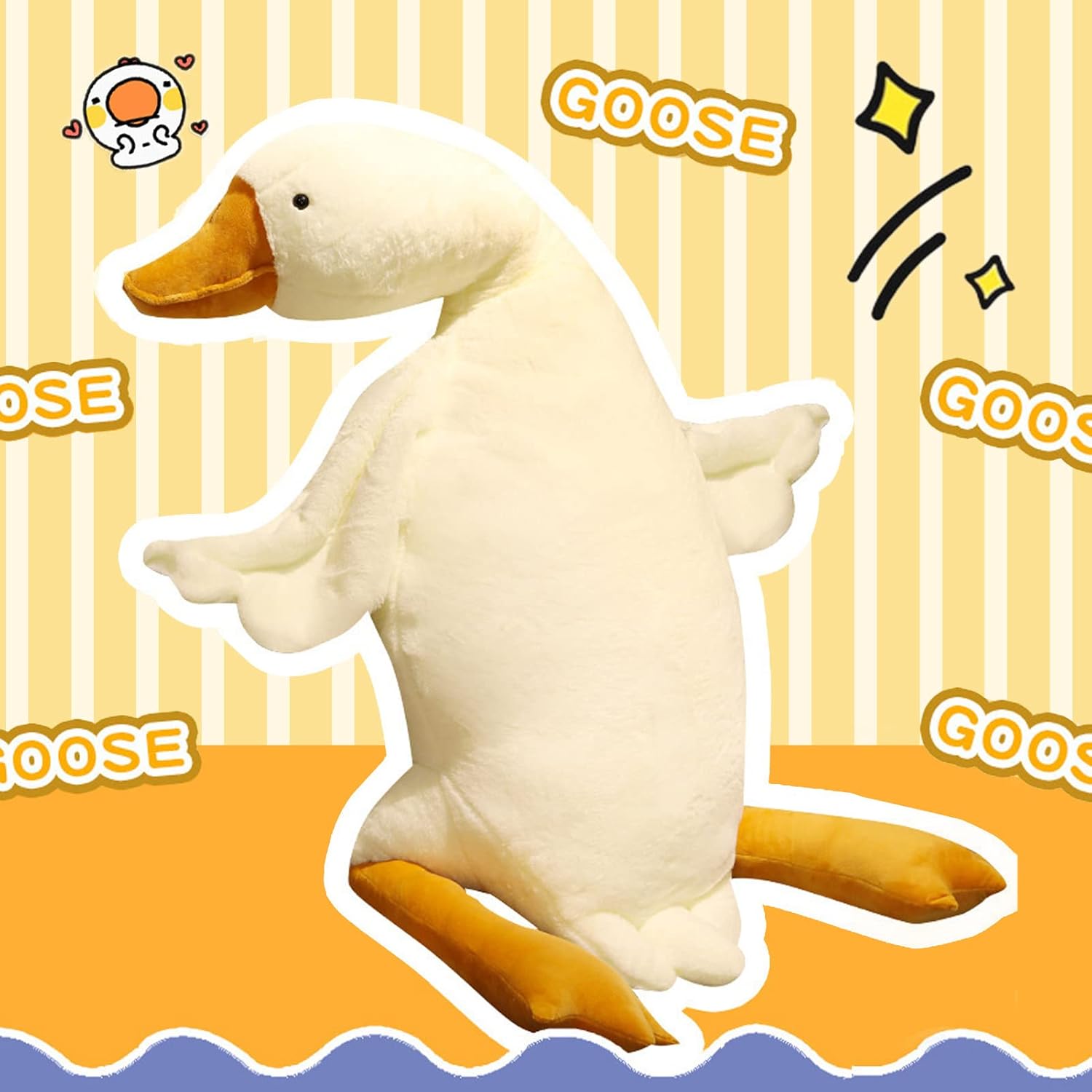 Brinquedo de Pelúcia de Ganso, Travesseiros Macios Bonitos de Pelúcia, Travesseiro de Abraço de Cisne de Animais de Pelúcia para Casa de Escritório (130cm) - Imagem 9