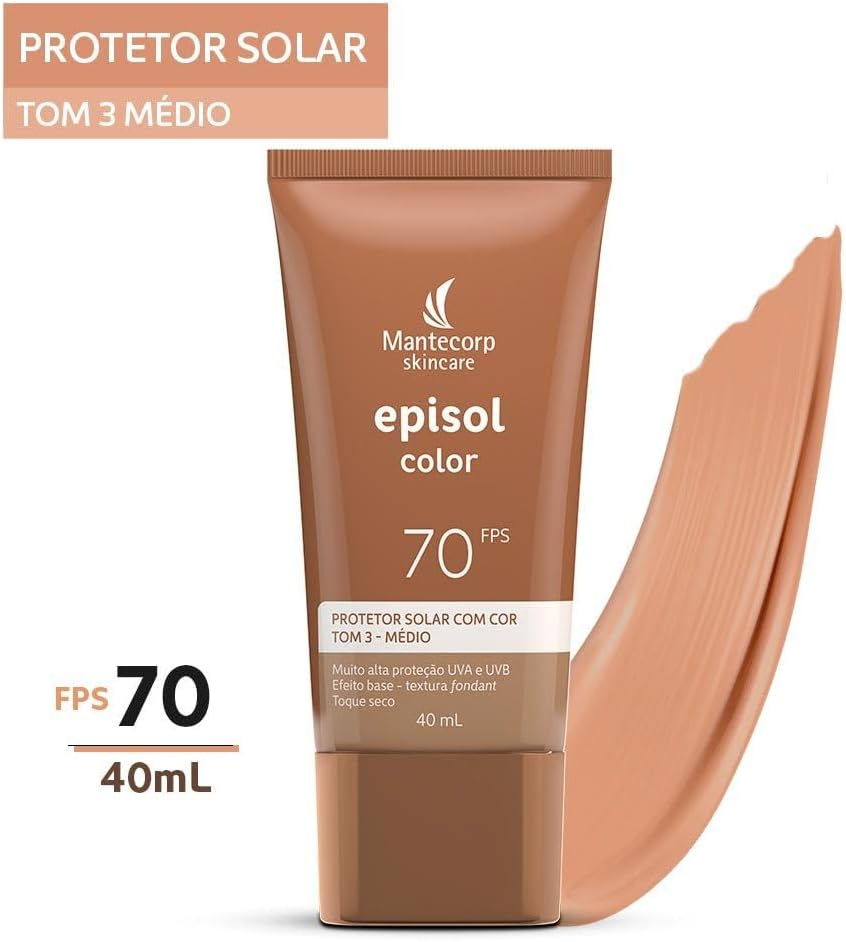 Kit Mantecorp Skincare Episol Color Protetor Solar Fps 70 40ml + Protetor Solar Pó Compacto Fps 50 10g Tom 3 Médio - Imagem 3