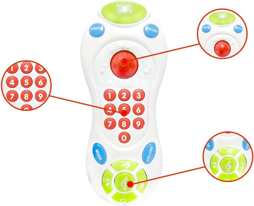 Brinquedo Controle Remoto Musical Som e Luz Bebê Colorido - Imagem 2