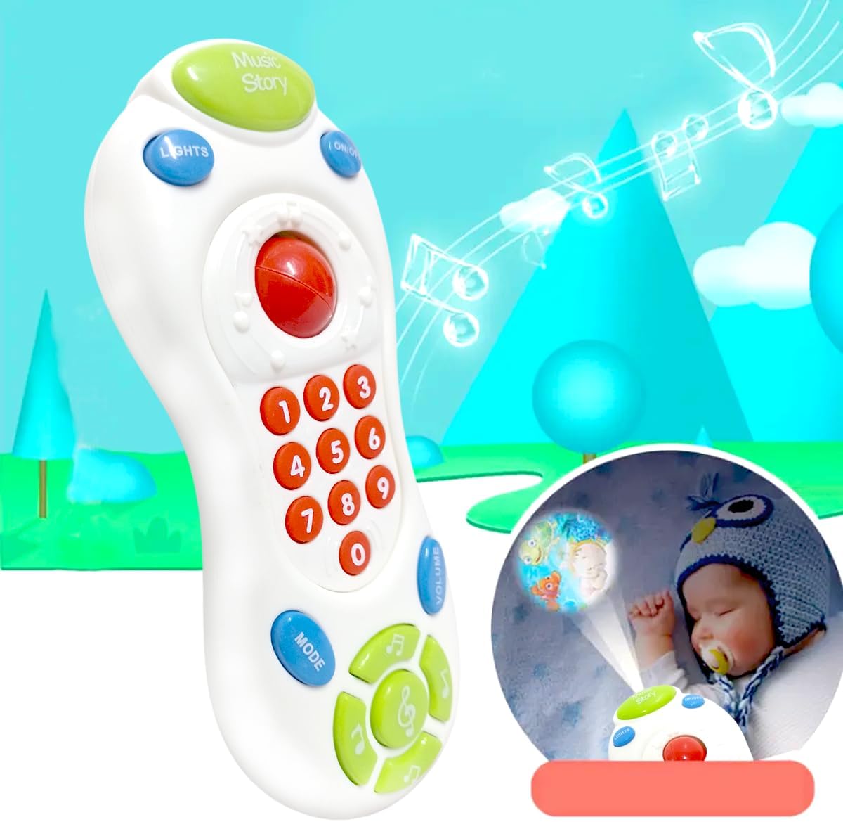 Brinquedo Controle Remoto Musical Som e Luz Bebê Colorido - Imagem 9