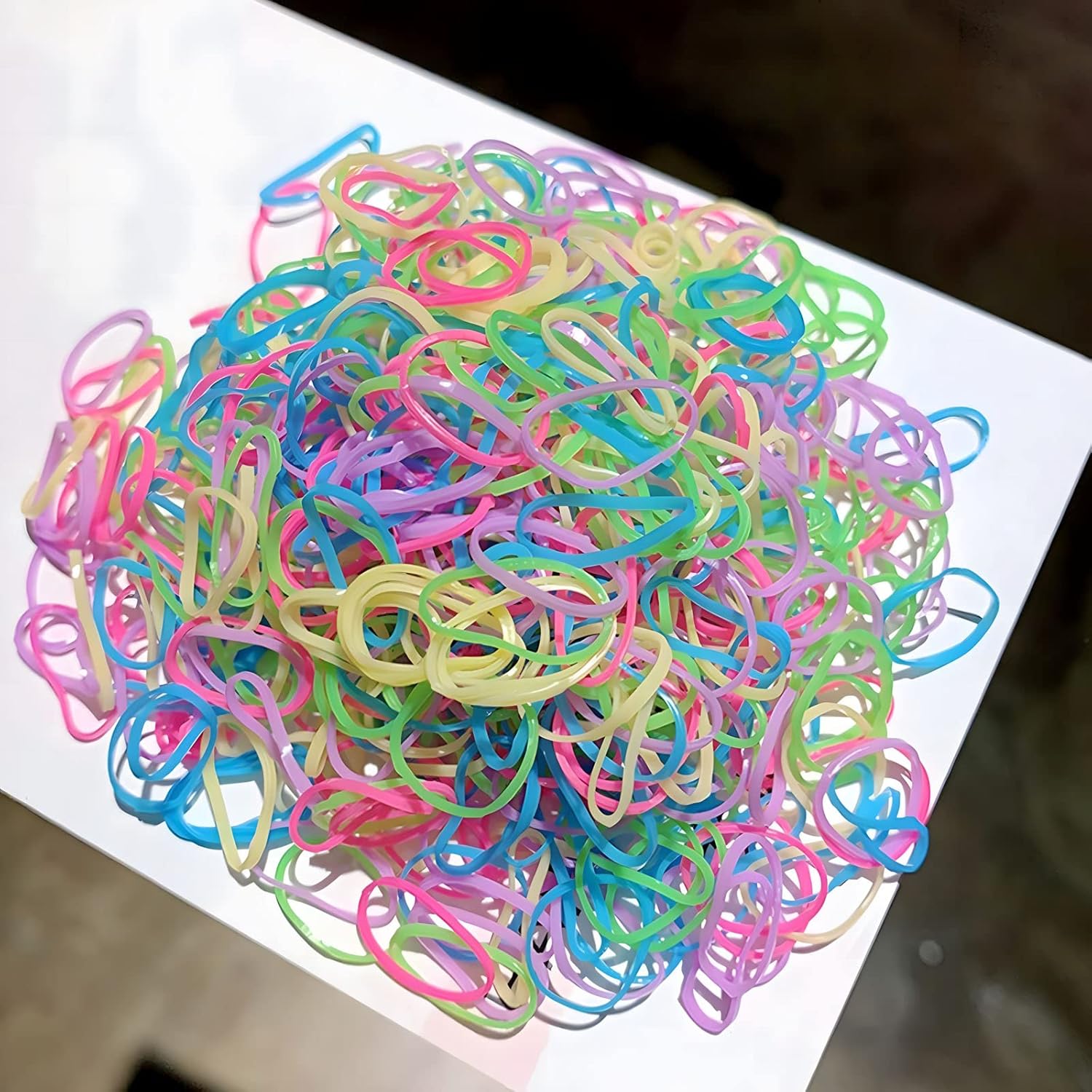 3000 pçs elásticos de cabelo descartáveis elásticos macios laços de cabelo feminino meninas pequenos pequenos elásticos coloridos descartáveis - Imagem 5