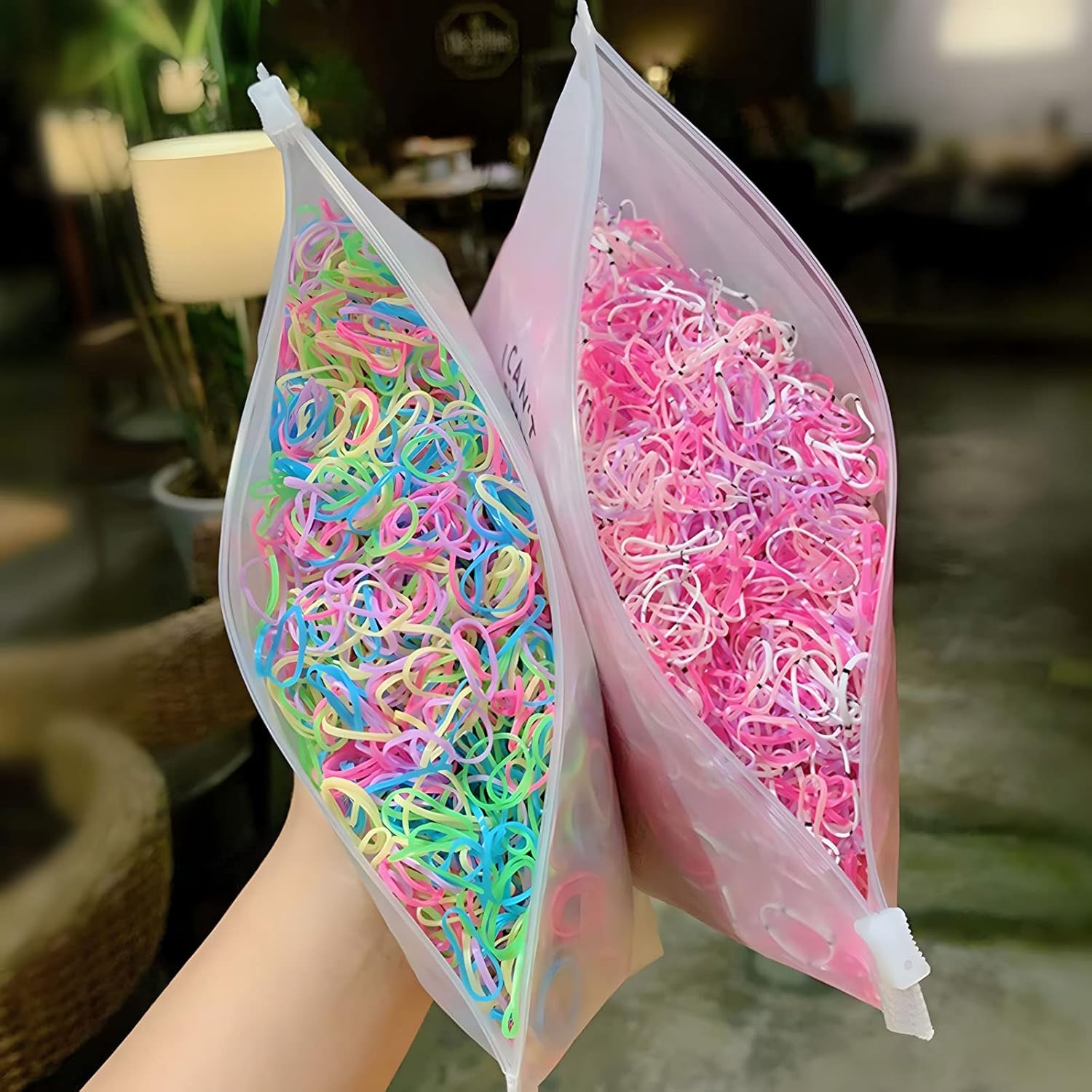 3000 pçs elásticos de cabelo descartáveis elásticos macios laços de cabelo feminino meninas pequenos pequenos elásticos coloridos descartáveis - Imagem 7