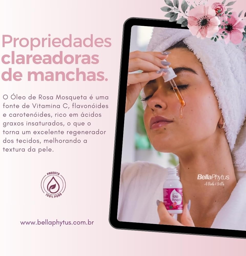 Óleo de Rosa Mosqueta 100% Puro Bellaphytus, 30ml - Imagem 2