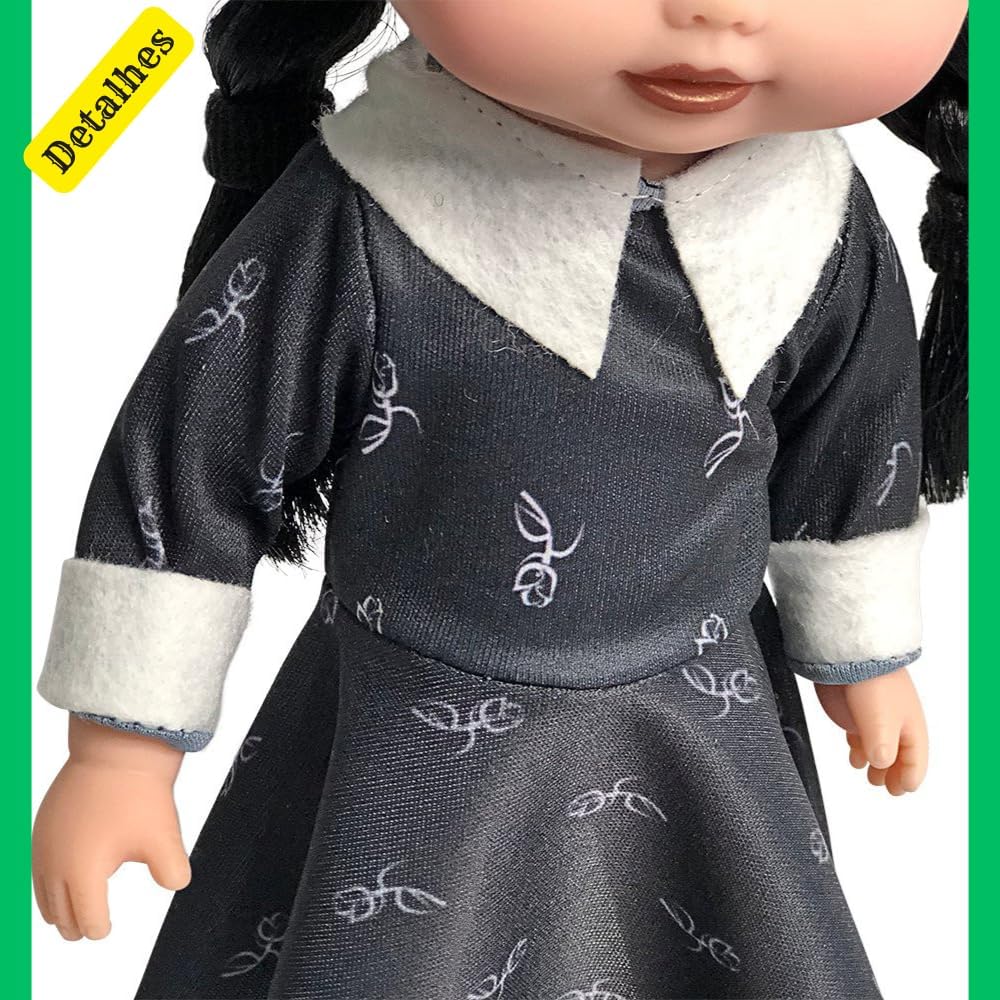 Boneca Vavazinha Com Mãozinha E Fantasminha (Inspiração Série Wandinha) - Imagem 3