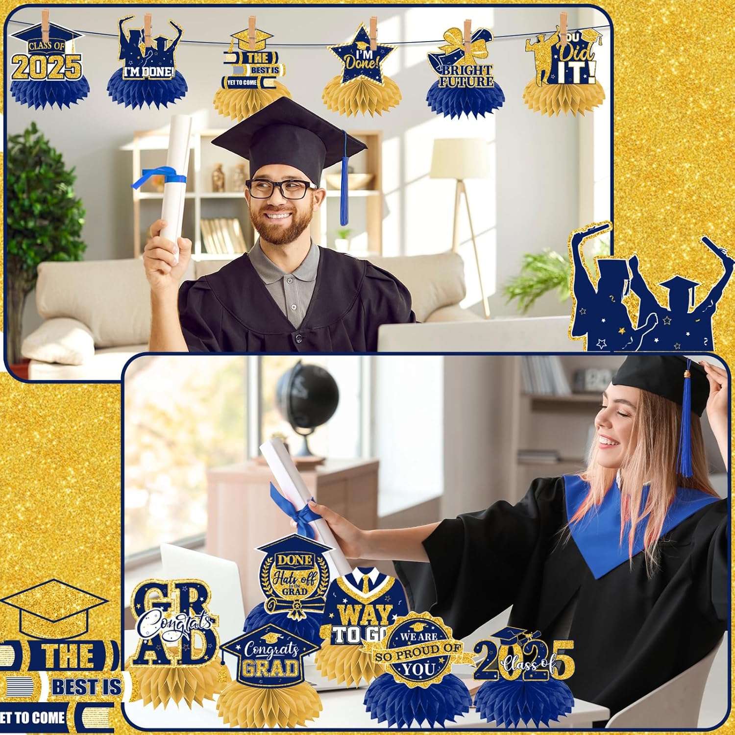 Centro de mesa de formatura (azul marinho) - Imagem 5