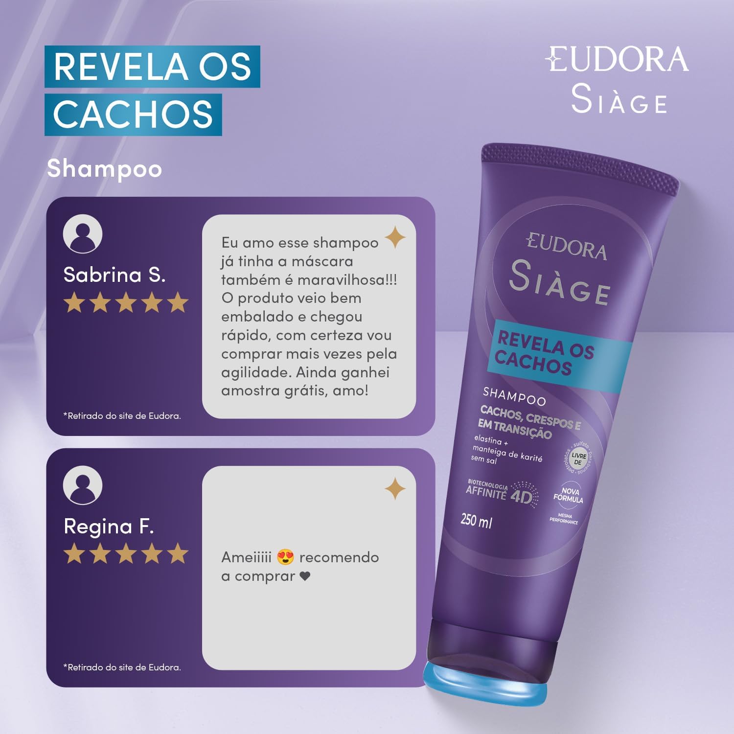 EUDORA SIAGE SHAMPOO REVELA OS CACHOS 250ml - Imagem 3
