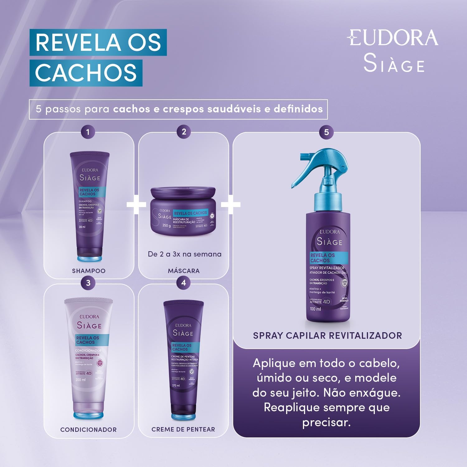 EUDORA SIAGE SHAMPOO REVELA OS CACHOS 250ml - Imagem 5