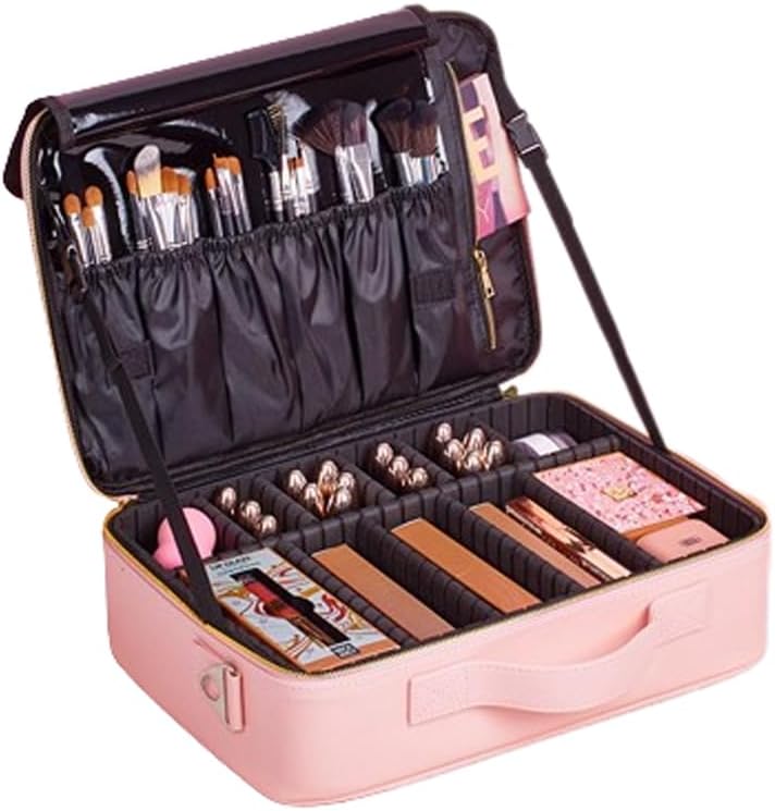 Maleta Maquiagem Para Maquiador Manicure Viagem Profissional média Rosa - Imagem 2