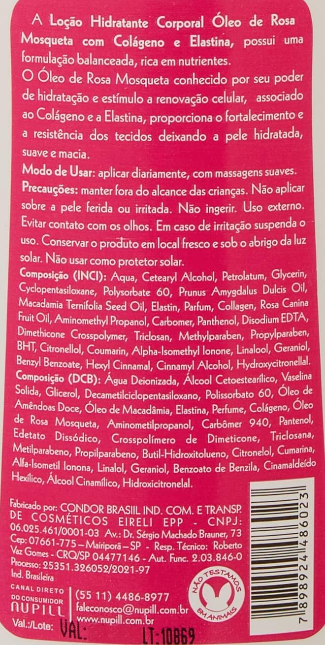 Nupill Loção Corporal Rosa Mosqueta 200G Branco - Imagem 3