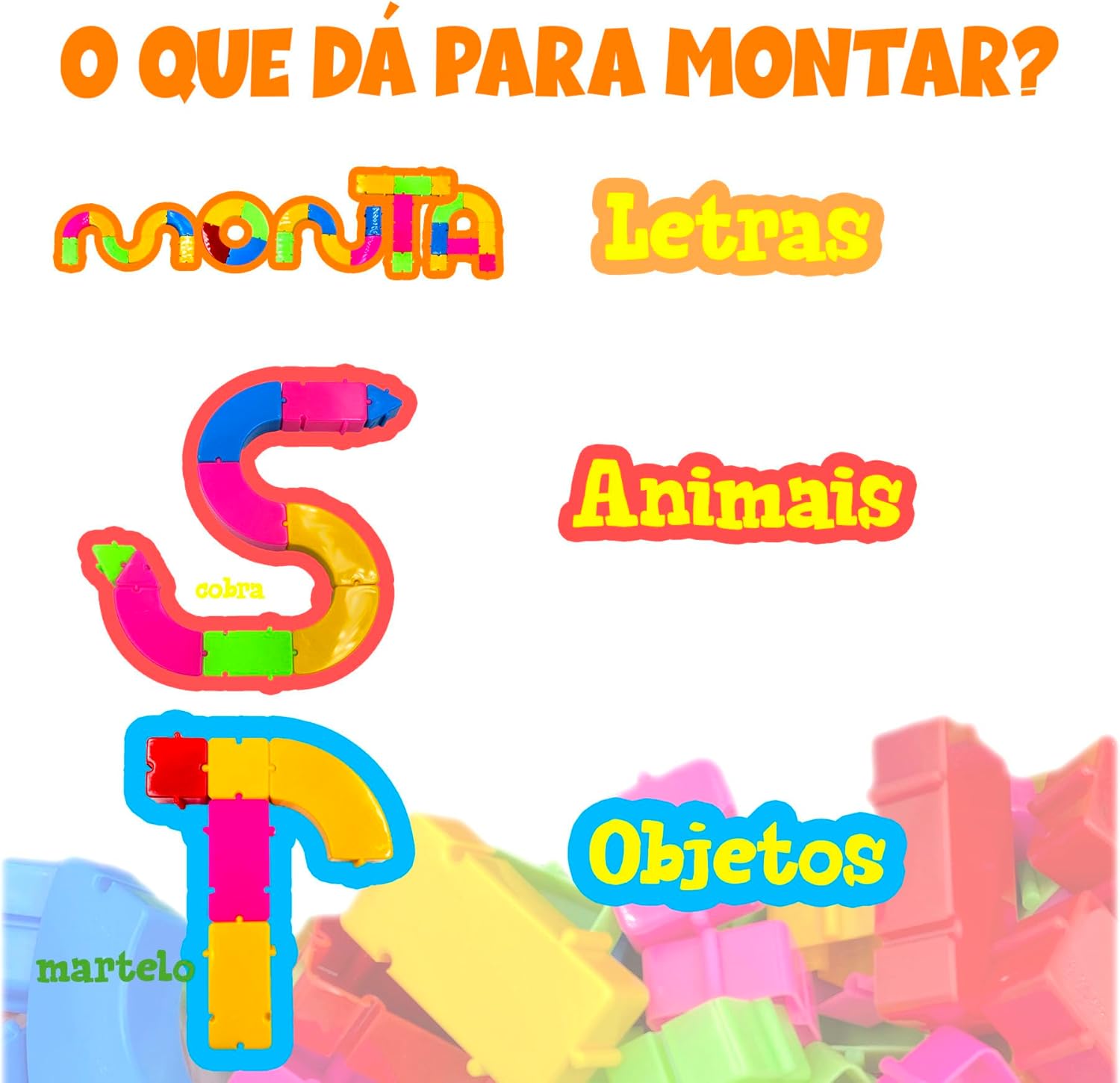 Crie & Brink Monta Saco - 500 Peças de Blocos de Montar - Imagem 3