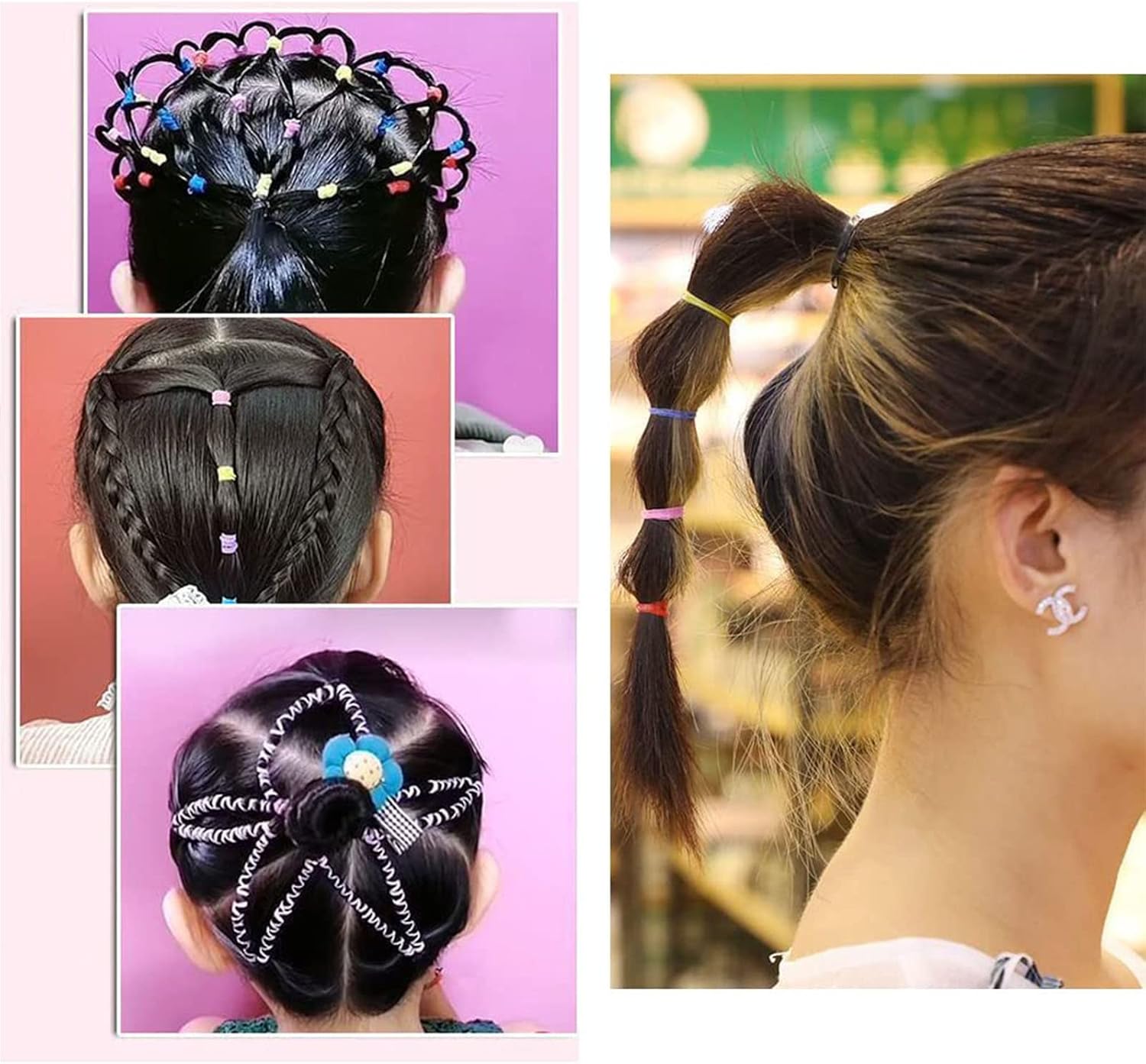 3000 pçs elásticos de cabelo descartáveis elásticos macios laços de cabelo feminino meninas pequenos pequenos elásticos coloridos descartáveis - Imagem 2