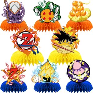 8Pcs Dragon Birthday Party Supplies,Dragon Honeycomb Centerpieces，Dragon Theme 3D Table Decorations