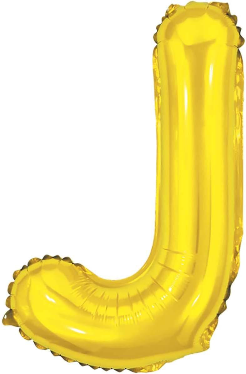 Balão Metalizado, Make +, Letra J, Dourado, 40 cm