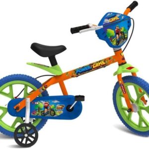 Bicicleta Aro 14" Power Game, Bandeirante, Laranja