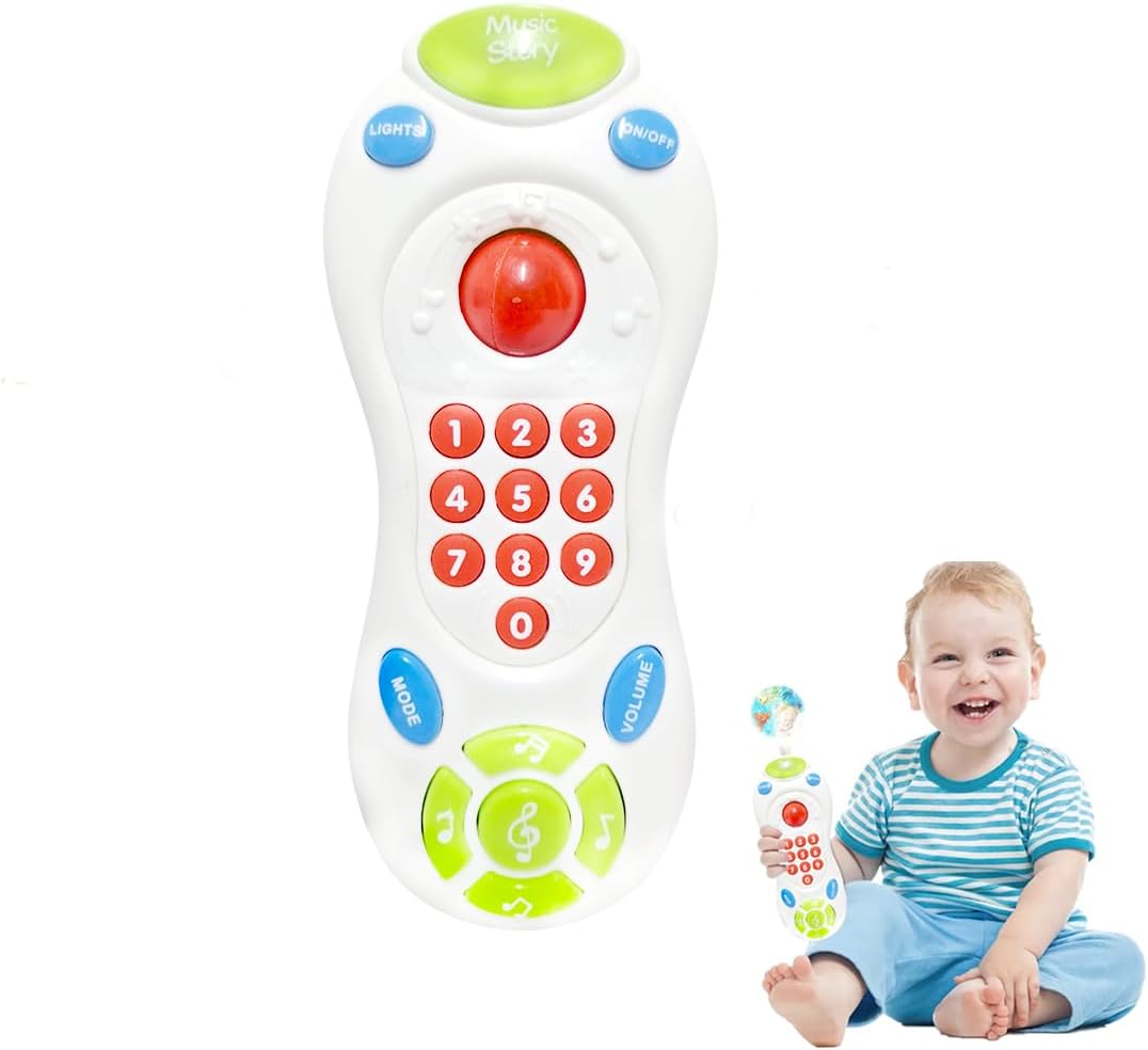 Brinquedo Controle Remoto Musical Som e Luz Bebê Colorido