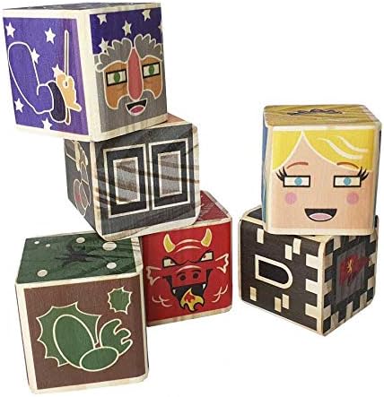 Brinquedo Educativo, Kit Medieval com Blocos de Madeira Maciça, Ulla Blocos, Multicor