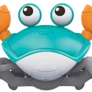 Caranguejo Fujão - Brinquedo Divertido com Música que Anda e Evita Obstáculos com Sensor para o Desenvolvimento do seu Bebê - a Pilhas AA - Linha Premium