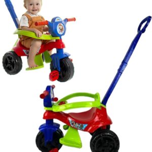 Carrinho Infantil 2 em 1, Passeio e Pedal, baby Kemotoca Vermelho, para Crianças em Fase de Exploração