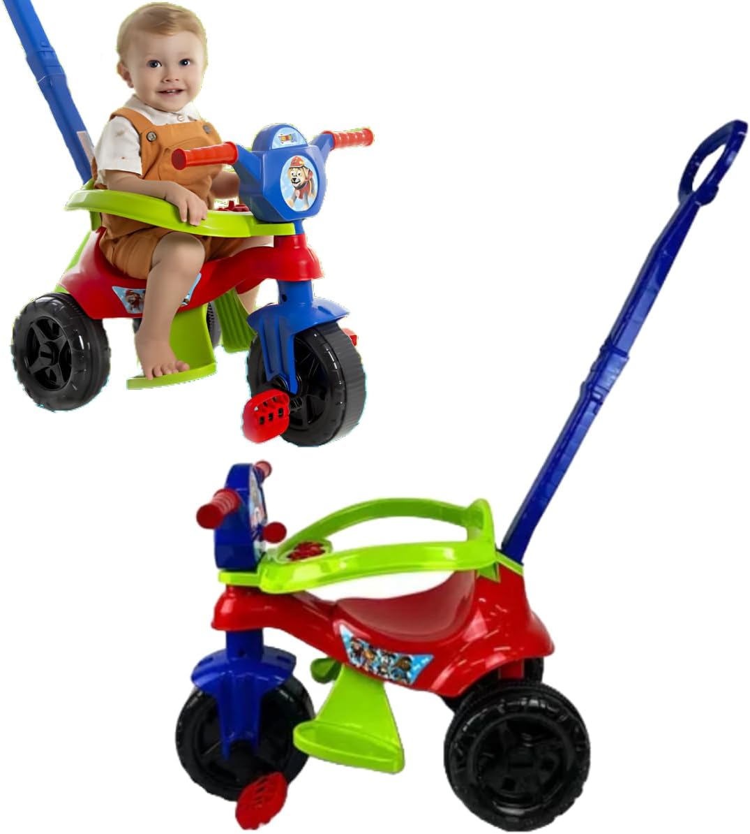 Carrinho Infantil 2 em 1, Passeio e Pedal, baby Kemotoca Vermelho, para Crianças em Fase de Exploração