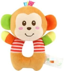 Chocalho de Pelúcia Happy Monkey, Pássaro Amarelo, Brinquedo para Bebê (Macaquinho)