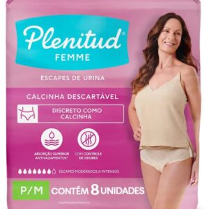 FRALDA PARA INCONTINÊNCIA PLENITUD ACTIVE MULHERES P/M 8 UNIDADES