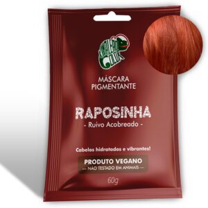Kamaleão Color – Máscara Pigmentante Semi-Permanente - Cores Vibrantes e Hidratação Intensa – Low Poo, Vegano, Cruelty Free – Sachê 60g - Raposinha