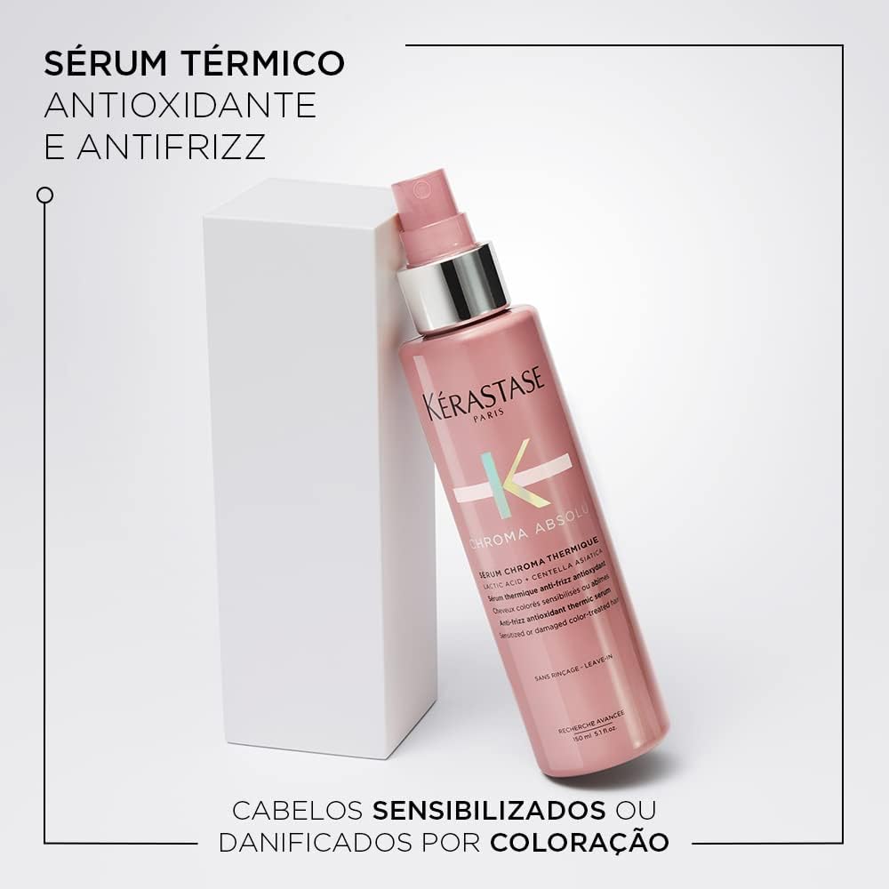Kérastase Spray Chroma Absolu Sérum Chroma Thermique, Cabelos coloridos, Proteção de cor, proteção térmica, Aminoácido, Centelha Asiática, 150 ml - Imagem 2