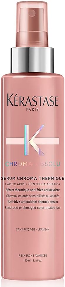 Kérastase Spray Chroma Absolu Sérum Chroma Thermique, Cabelos coloridos, Proteção de cor, proteção térmica, Aminoácido, Centelha Asiática, 150 ml