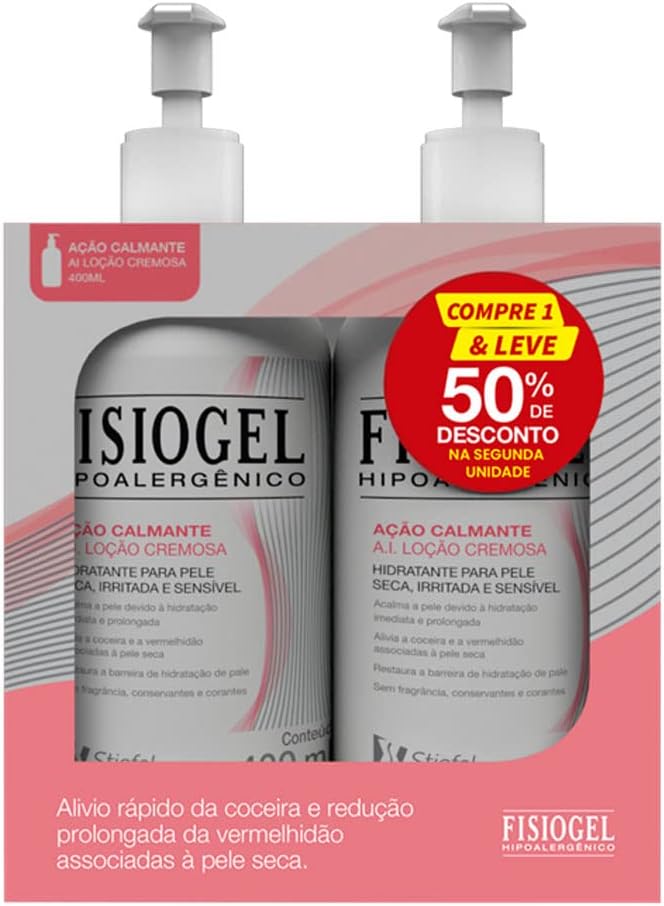 Kit 2x400mL Fisiogel AI Ação Calmante Loção Cremosa