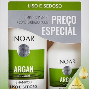 Kit Argan Liso E Sedoso Shampoo 500Ml Condicionador 250Ml, INOAR
