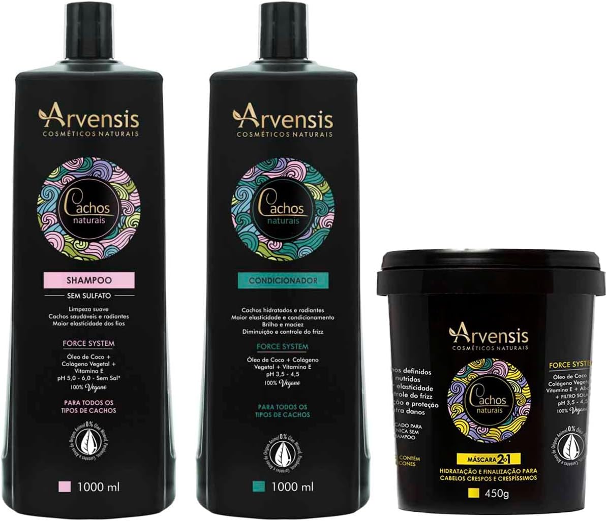 Kit Arvensis Shampoo Condicionador 1l + Máscara 450g