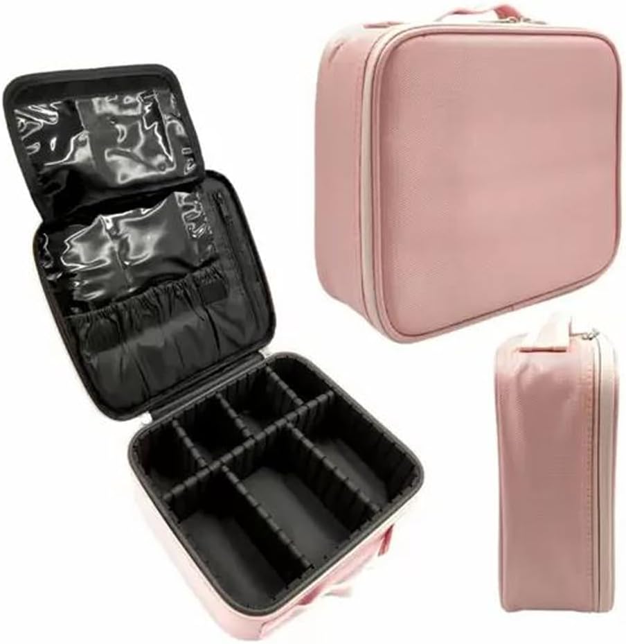 Maleta Maquiagem Para Maquiador Manicure Viagem Profissional média Rosa