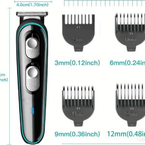 Máquina De Cortar Cabelo, Aparadores de Cabelo Para Homens e Crianças Aparador de Cabelo Elétrico Sem Fio Recarregável USB Kit De Corte de Cabelo 4 Pentes-Guia (3 6 9 12 mm)