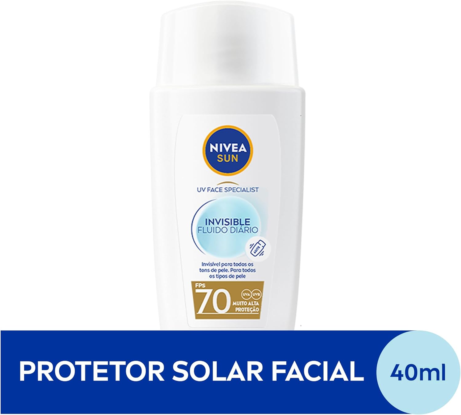 NIVEA SUN Protetor Solar UV Face Specialist Invisible Fluido Diário FPS 70 40ml - Imagem 2